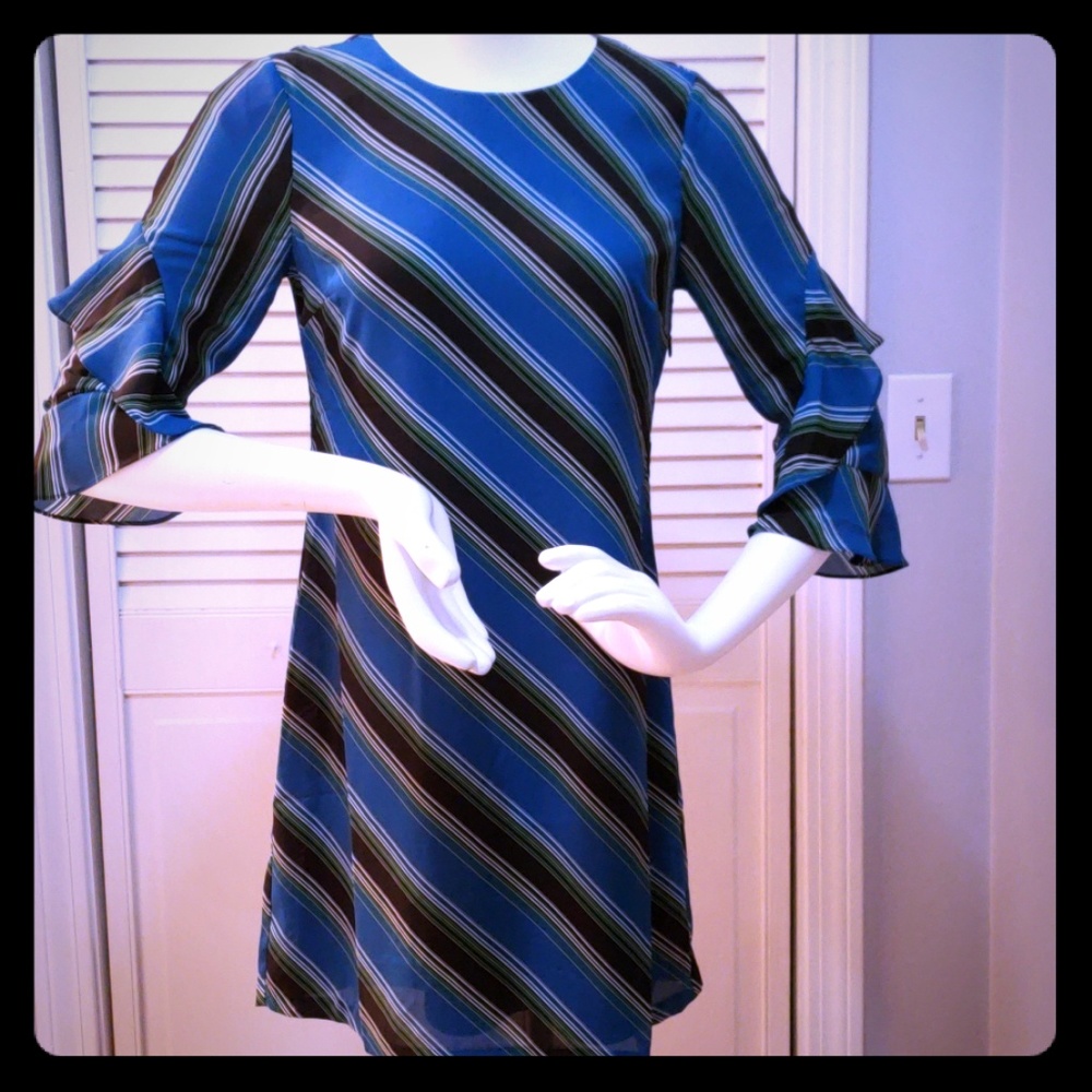 Shiny stripe petite dress